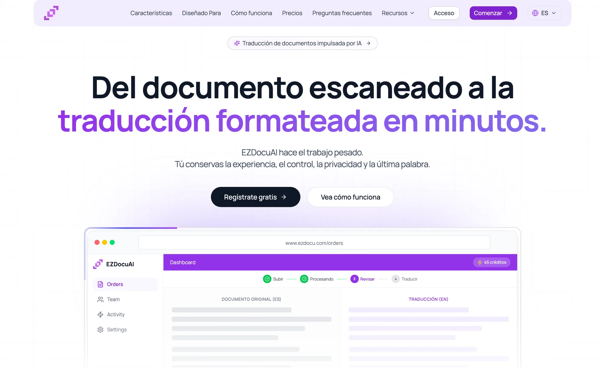 EZDocuAI home page