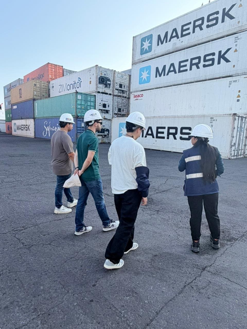 Walking the container yard in hard hats